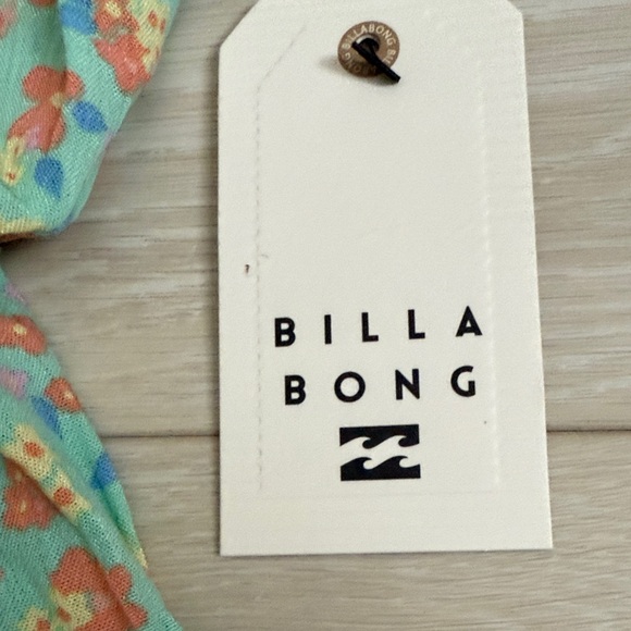 Billabong Floral Wrap Dress - Light Green and Orange - Picture 2 of 9